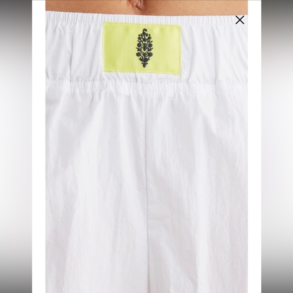 Free People X FP Movement Varsity Blues Shorts in White/Highlighter Combo NWT - Picture 4 of 5